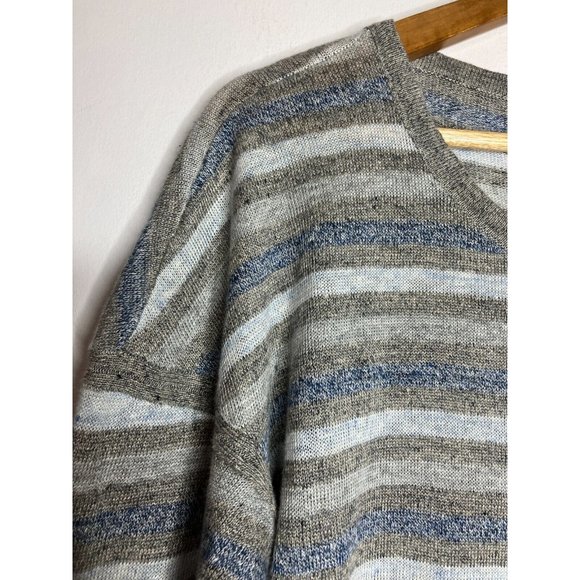 Rag & Bone Women's Small Gray Striped Linen Top - Picture 3 of 9